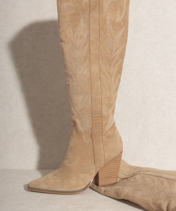 Knee-High Embroidered Boots