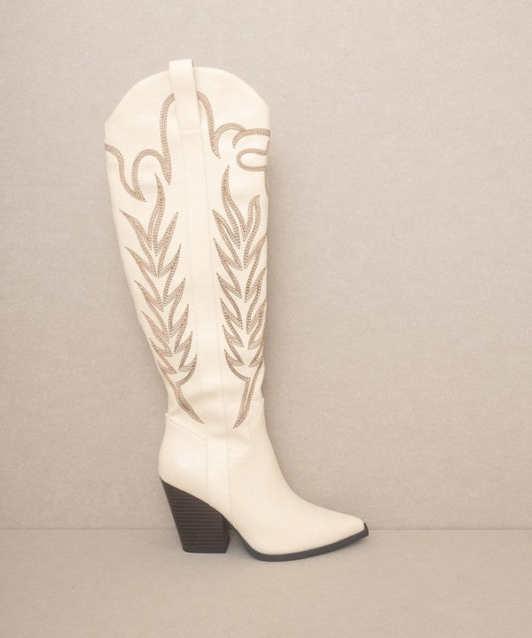 Knee-High Embroidered Boots