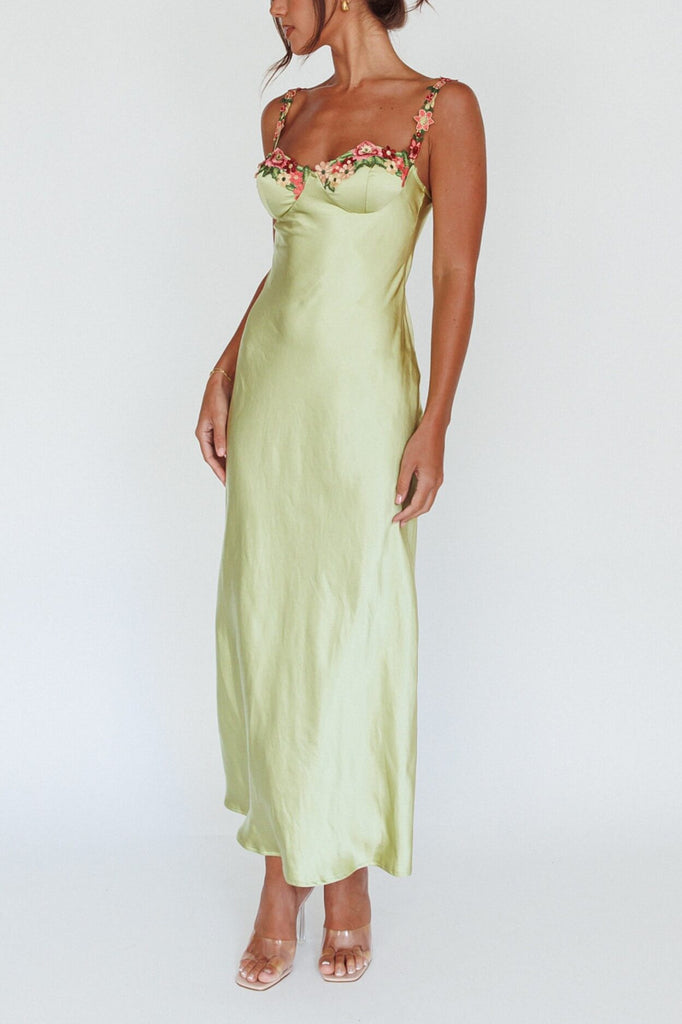 Lime outline maxi dress