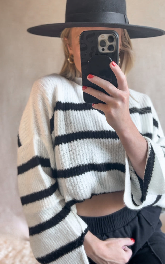 Ivory striped knit